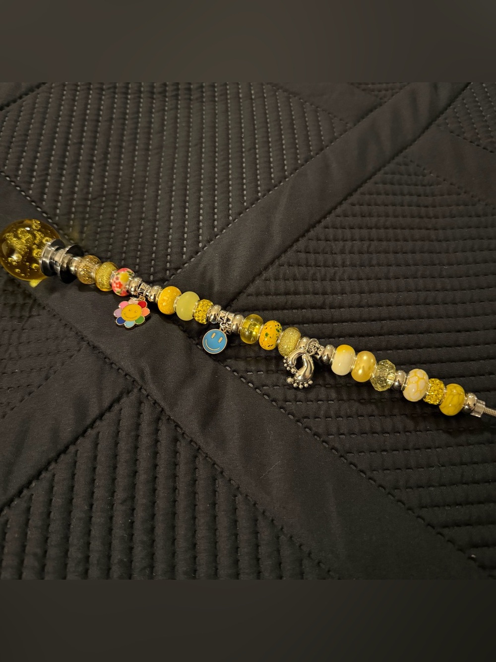 12” Everlasting Handmade Beaded Garden Steak Happy Flower